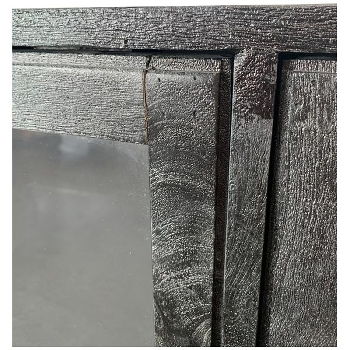 Schrank Sobre, schwarz, Holz/Glas, 100x40x87 cm