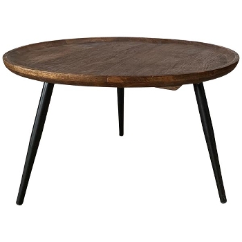 Tisch Puri, braun, Holz/Metall, 75x75x40 cm