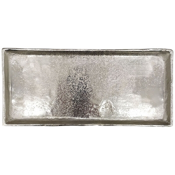 Tablett GROS, silber, Aluminium, 40x18x2 cm
