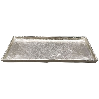 Tablett GROS, silber, Aluminium, 40x18x2 cm