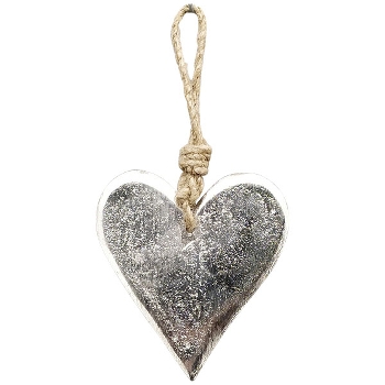 HerzHänger Puri, silber, Aluminium, 6,5x0,5x7,5 cm