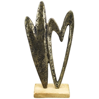 Herz Puri, Alu/Holz, 12x5x28 cm