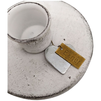 KerzenHalter ClairBlanc, weiß, Metall/Glas, 11x11x16,5 cm