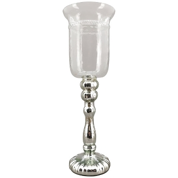 WindLicht Iride, silber, Glas, 13,5x13,5x40 cm