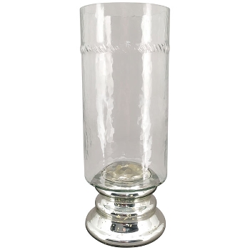 WindLicht Iride, silber, Glas, 10x10x26,5 cm