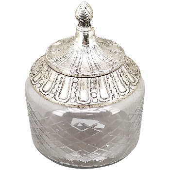 Bonboniere Iride, transparent/silber, Glas/Aluminium,