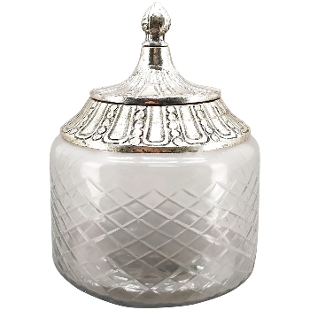 Bonboniere Iride, transparent/silber, Glas/Aluminium,