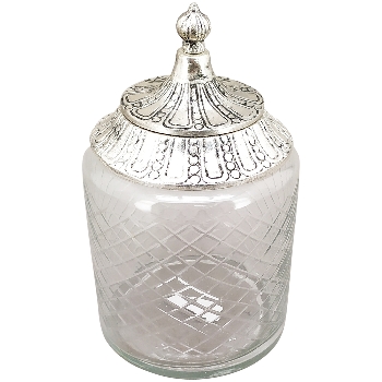 Bonboniere Iride, transparent/silber, Glas/Aluminium,