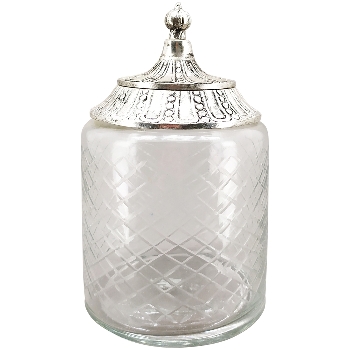 Bonboniere Iride, transparent/silber, Glas/Aluminium,