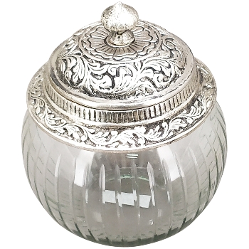 Bonboniere Iride, transparent/silber, Glas/Aluminium,