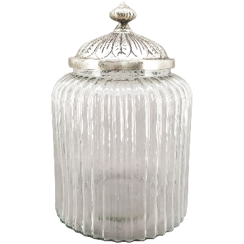 Bonboniere Iride, transparent/silber, Glas/Aluminium,