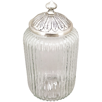 Bonboniere Iride, transparent/silber, Glas/Aluminium,