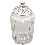 Bonboniere Iride, transparent/silber, Glas/Aluminium,