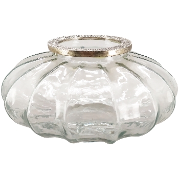 WindLicht Iride, transparent/silber, Glas/Aluminium, 18x18x9 cm