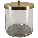 Bonboniere Iride, transparent/gold, Glas/Metall, 10x10x11 cm