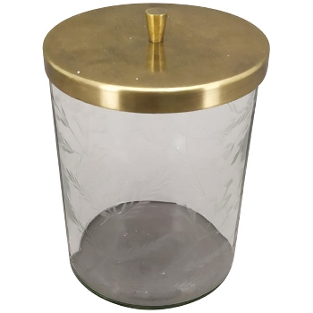 Bonboniere Iride, transparent/gold, Glas/Metall, 10x10x14 cm
