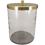 Bonboniere Iride, transparent/gold, Glas/Metall, 10x10x14 cm