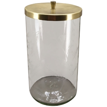 Bonboniere Iride, transparent/gold, Glas/Metall, 10x10x18,5 cm