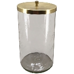 Bonboniere Iride, transparent/gold, Glas/Metall, 10x10x18,5 cm