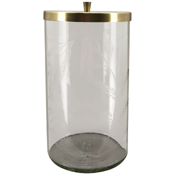 Bonboniere Iride, transparent/gold, Glas/Metall, 10x10x18,5 cm