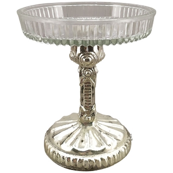 Schale Iride, silber, Glas, 13x13x13,5 cm