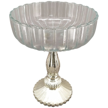 Schale Iride, silber, Glas, 21x21x24 cm