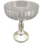 Schale Iride, silber, Glas, 21x21x24 cm