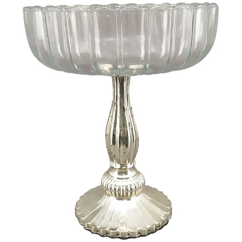 Schale Iride, silber, Glas, 21x21x24 cm