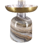 KerzenHalter EnameL, gold/braun, Metall,10x10x12 cm