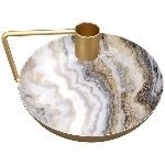 KerzenHalter EnameL, gold/braun, Metall, 16x16x9 cm