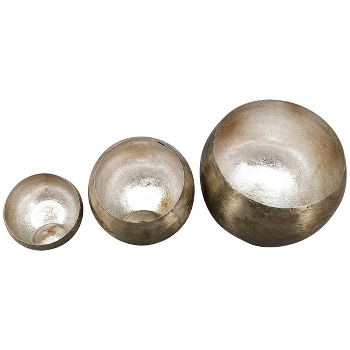 WindLichtSet/3 Aurum , silber, Metall, 10x10x9 cm,