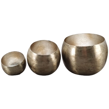 WindLichtSet/3 Aurum , silber, Metall, 10x10x9 cm,