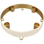KerzenHalter EnameL, gold/beige, Metall, 20x20x4,5 cm