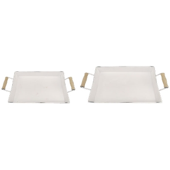 TablettSet/2 ClairBlanc, weiß, Metall/Holz, 35,5x17x5 cm,