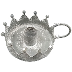 KerzenHalter Junker, grau, Metall, 11x9x4,5 cm
