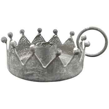 KerzenHalter Junker, grau, Metall, 11x9x4,5 cm