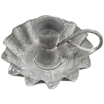 KerzenHalter Junker, grau, Metall, 12x11x6 cm