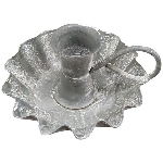 KerzenHalter Junker, grau, Metall, 12x11x6 cm