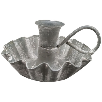 KerzenHalter Junker, grau, Metall, 12x11x6 cm