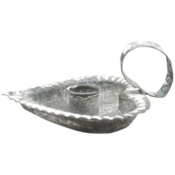 KerzenHalter Junker, grau, Metall, 13x10x6 cm