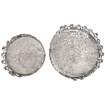TablettSet/2 Junker, grau, Metall,8x8x2,5 cm, 10x10x3 cm