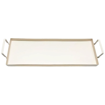Tablett, SilO, creme, Metall, 46x15x6 cm