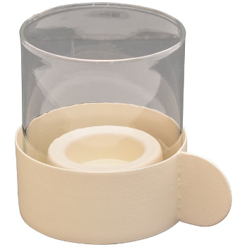 KerzenHalter Dazz, creme, Aluminium/Glas, 13x9,5x4,5 cm
