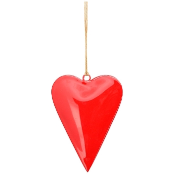 HerzHänger EnameL, rot, Metall, 16x2,5x20 cm