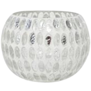 WindLicht Vitreous, weiß/silber, Glas, 8x8x7 cm