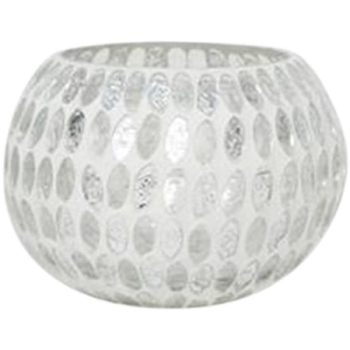 WindLicht Vitreous, weiß/silber, Glas, 10x10x9 cm