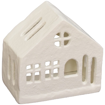 Haus Puri, weiß, Aluminium, 9x5x9 cm