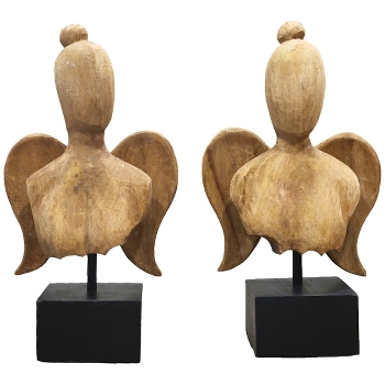 EngelBüsten Artisanal, natur, Holz, 24,5x13,5x42 cm