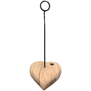 TischKartenHalter Dinette, natur, Holz/Metall, 7x7x15 cm