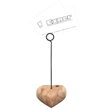 TischKartenHalter Dinette, natur, Holz/Metall, 7x7x15 cm